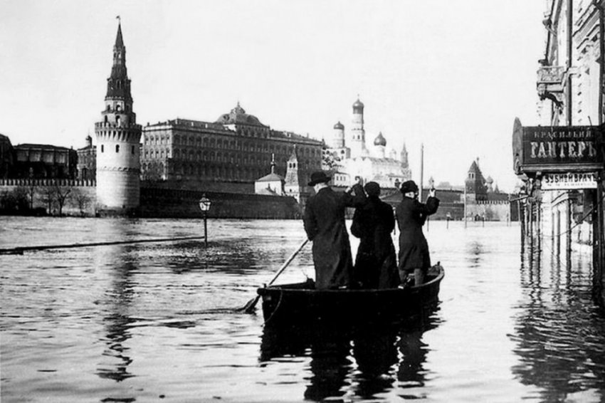 Потоп в Москве 1908 года на старых фото и открытках