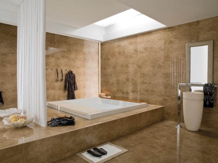 Мрамор в интерьере. Плитка Porcelanosa Kali – уникальная имитация натурального мрамора.