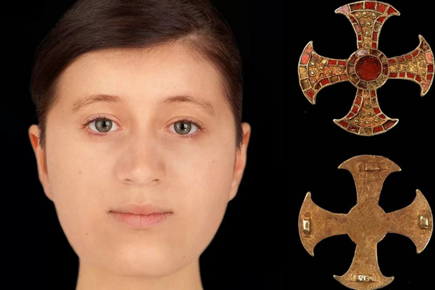 Археологи воссоздали лицо англосаксонской девушки 7-го века, похороненной с «крестом Трампингтона»