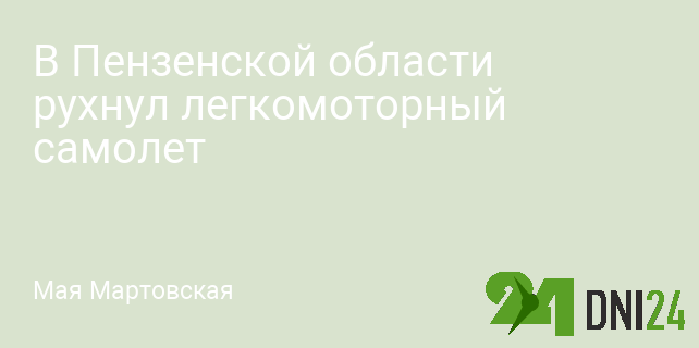 В Пензенской области рухнул легкомоторный самолет