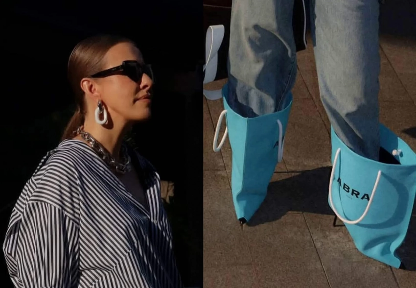 "Людмила Прокофьевна, вам нравятся?". Ксения Собчак примерила сапоги в виде пакетов