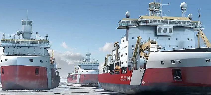 В рамках строительства канадского ледокола на верфь поступили первые листы стали