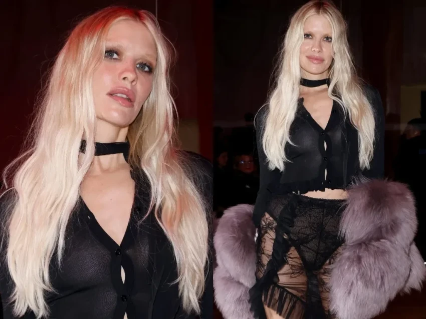 Неделя моды в Милане: Елена Перминова в прозрачной юбке посетила показ Blumarine