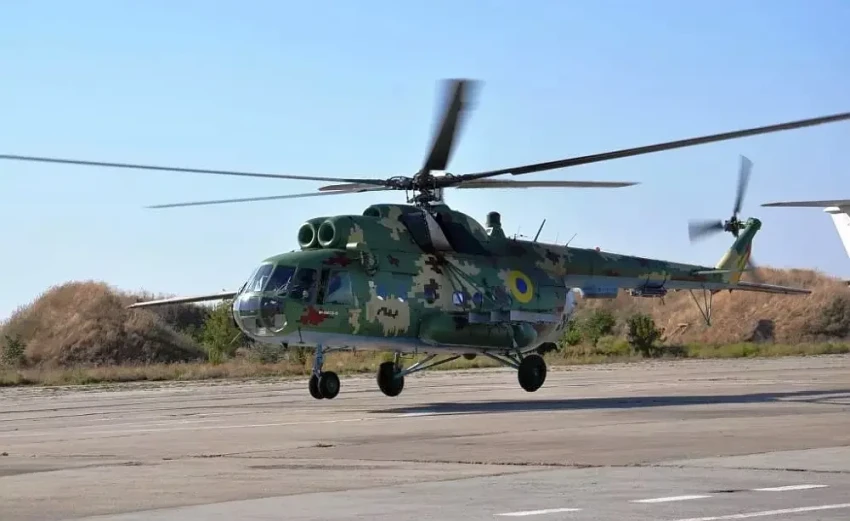 Минобороны РФ показало кадры поражения «Геранью» вертолета Ми-8 ВВС ВСУ